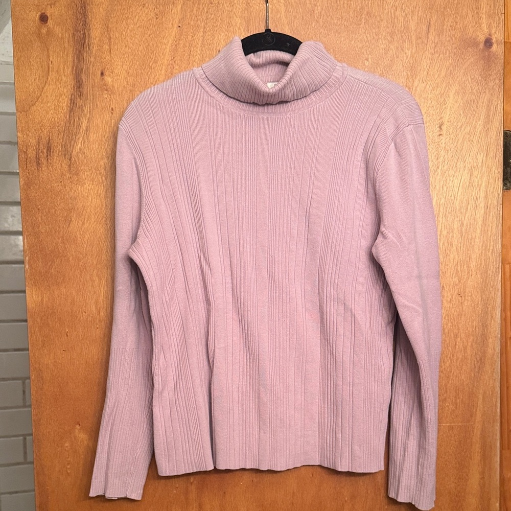 J. Jill Women's Ribbed Turtleneck Sweater - Light Pink